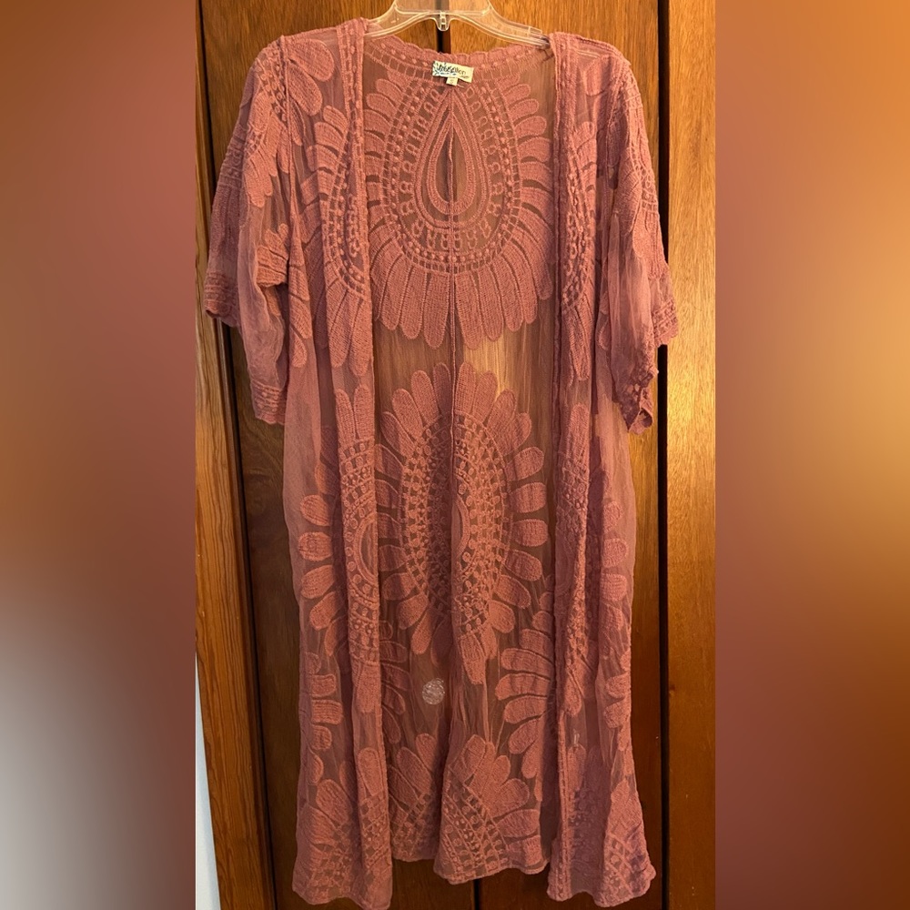 Open Front Sheer Duster Sweater